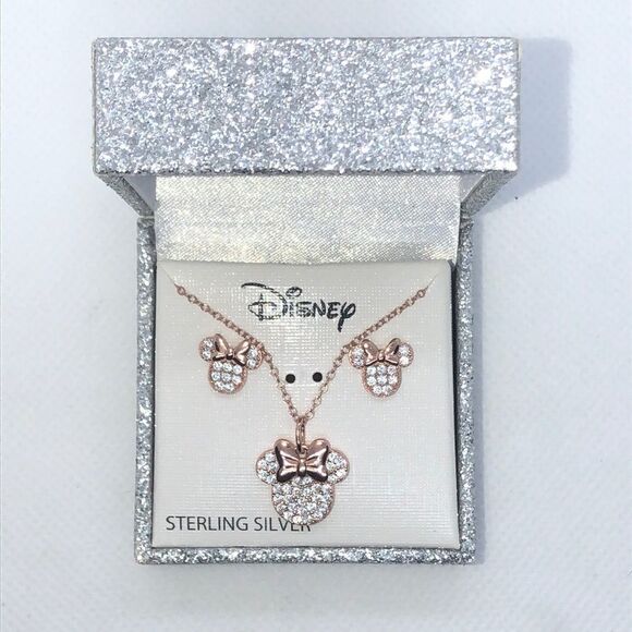 💛 925 Disney Minnie Mouse CZ Set - Picture 1 of 4